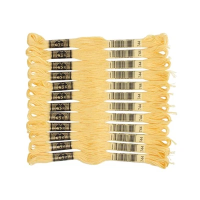 DMC Six Strand Pale Yellow Embroidery Floss 12 Skeins 8.7 Yards Each 100 Cotton - Image 1 of 4