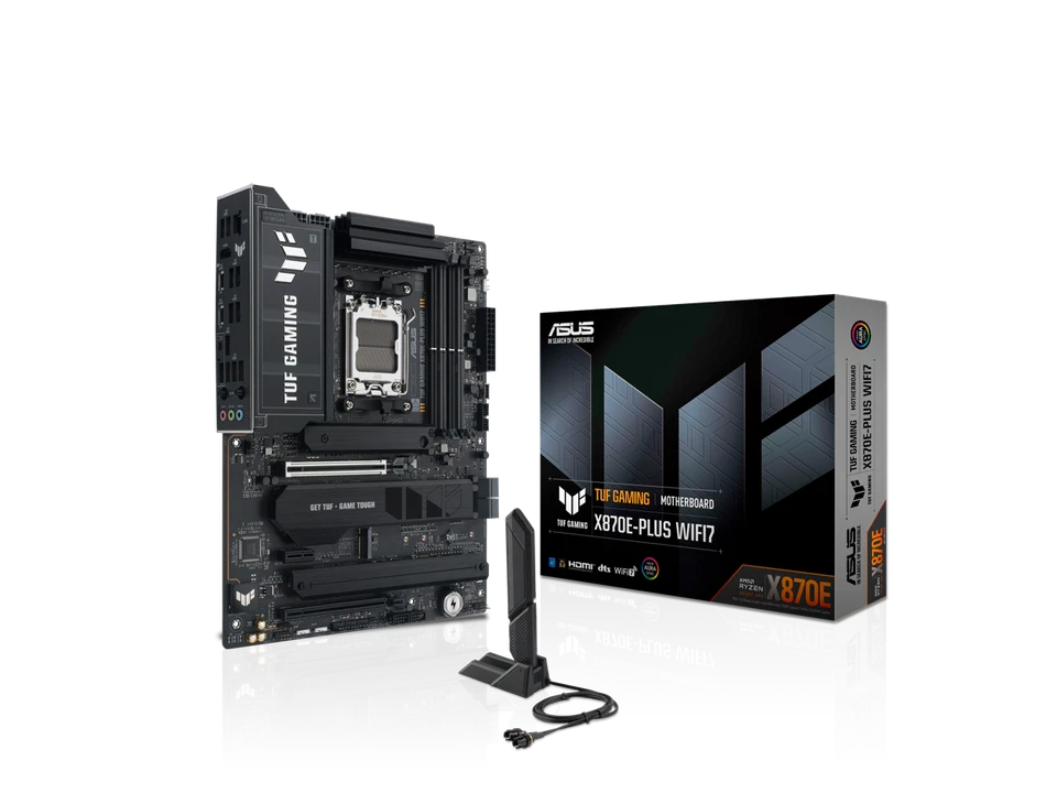 ASUS TUF GAMING X870E-PLUS WIFI7 AMD X870E ATX Motherboard with 16+2+1 80A Power - Image 1 of 4