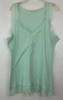 Mossimo новом зеленый Cami Y2K женщин XXL кружева отделки эластичный 2XL женский изящный - Изображение 1 из 4