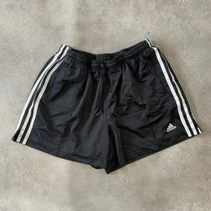 Adidas Shorts Womens 2XL Y2K Elastic Waist Sportswear Bottoms, Black White - Picture 1 of 9