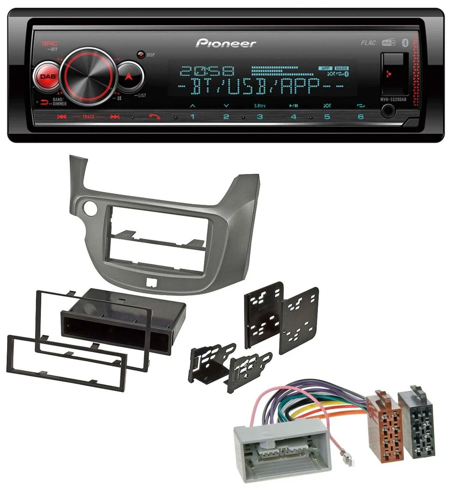 Pioneer Bluetooth USB MP3 DAB Autoradio für Honda Jazz (ab 2009) - silber - Bild 1 von 4