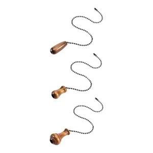 5 Pieces Ceiling Fan Pull Chain Extension Wooden Pendant for Desk Lamp Dorm - Picture 1 of 22