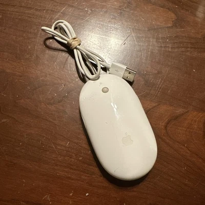 Apple A1152 Wired Mighty Mouse White USB Optical Mouse OEM/Genuine Apple Mac - Image 1 of 2