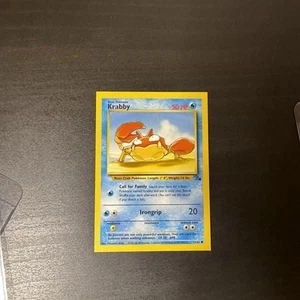 SQUARE CUT ERROR Pokémon Fossil Krabby 1999 WOTC 51/62 - Picture 1 of 3
