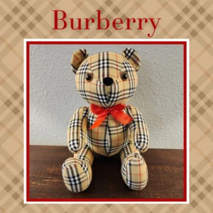 Burberry of London-Teddy Bear-Signature Nova Check-Plaid w/ Red Bow-Authentic - Picture 1 of 12