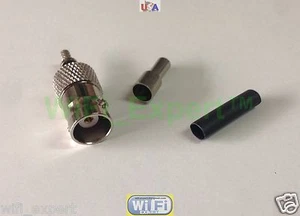 BNC Female crimp window solder RG316 RG174 RG179 LMR100 Cable Straight Connector - Picture 1 of 5