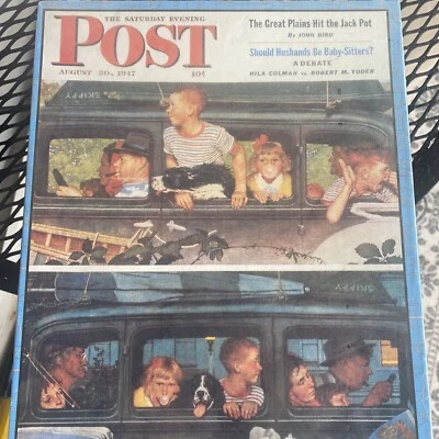 New Sealed Rare Saturday Evening Post Norman Rockwell Coming and Going Puzzle - Image 1 of 4