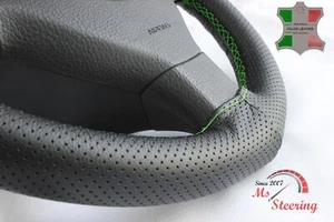 FOR ALFA ROMEO Giulietta Sprint 54-62 BLACK PERF LEATHER STEERING WHEEL COVER GR - Picture 1 of 6