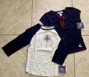 Maglietta Planet Sleep PJ taglia S blu navy rosso bianco collo rotondo manica corta 3/4 - Foto 1 di 6