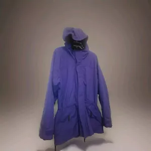 Vintage J. Crew Blue/Purple Nylon Rain Jacket Size Medium Zip Up Quad Pocket - Picture 1 of 8