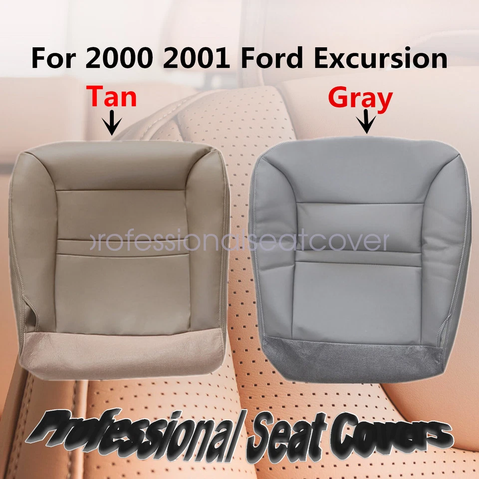 Cubierta de asiento inferior de cuero tostado/gris para conductor pasajero Ford Excursion 2000-01 Foto 1 de 1
