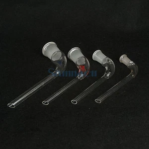 #14/#19/2#4/29# Adattatore giunto vetro distillazione curva 105° con tubo dritto - Foto 1 di 17