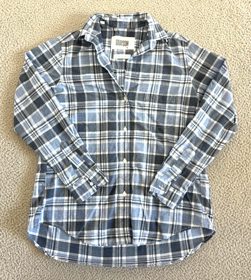 Camisa feminina Grayson By Frank & Eileen Hero tamanho 1 xadrez botão para cima - Imagem 1 de 4