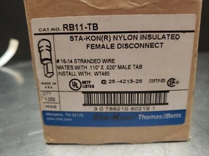 Desconexión hembra aislada de nailon THOMAS & BETTS RB11-TB 14 AWG TC (paquete de 630) - Imagen 1 de 4