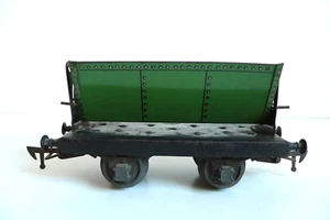JEP "O"     1932  WAGON TOMBEREAU BENNE BASCULANTE  TÔLE  Lg 13cm 1952  BON ÉTAT - Imagen 1 de 5