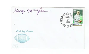 PRO & COLLEGE HOF FOOTBALL PLAYER GEORGE MCAFEE ORIGINAL AUTOGRAPH FOOTBALL FDC! - Picture 1 of 1
