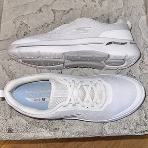 Neuwertige Skechers Go Walk Arch Fit Weiß Laufschuhe Sneaker 10 Damen 124404 - Bild 1 von 9