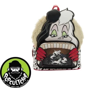 Disney Villains - Cruella De Vil Scene 10” Faux Leather Mini Backpack "New" - Picture 1 of 4