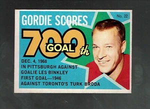 1968-69.   OPC.  Sticker.   700th Goal    Gordie Howe.     #22      EX - Picture 1 of 2