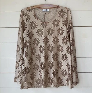 A Chic 90s Pale Gold Floral Lace Top By Wallis Size 10-12 - Picture 1 of 13