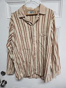 Vintage 50s Pilgrim Sears Sanforized Plaid Striped Button Up Shirt Gr. 42/44 (A1) - Bild 1 von 7