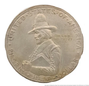 1920 Philadelphia Mint Pilgrim Tercentenary Half Dollar 50 Cent Silver Coin - Picture 1 of 3