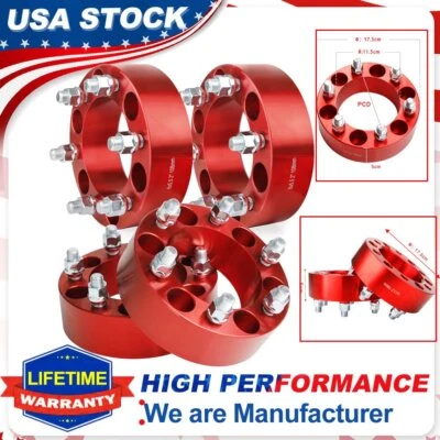 Espaciadores de rueda centrados en el cubo 4 piezas 2" de grosor 6x5,5 M14x1,5 para Chevy Silverado 1500 GMC Foto 1 de 4