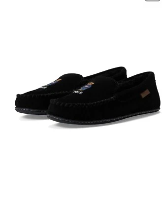 Polo Ralph Lauren Collins Oso Gamuza Espuma con Memoria Mocasín Zapatillas NEGRAS Talla 10 Foto 1 de 4