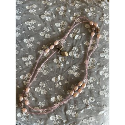 "Collar Estación HEIDI DAUS Largo Rosa Cristal y Perla 64"" Nuevo con Etiquetas" Foto 1 de 4
