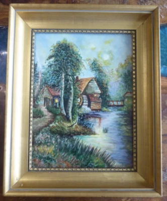 Paysage - Peinture Sur Plaque en Porcelaine de Limoges Robert Haviland 25x33cm - Photo 1/4