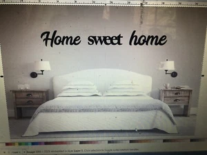 Arte de letrero de corte de metal horizontal grande Home Sweet Home o decoración de pared (tamaño grande) - Imagen 1 de 7