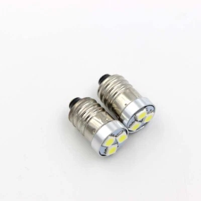 2pcs E10 White LED Bulb 3SMD For 2/3/4 C/D Flashlight Torch Lamp 3V 4.5V 6V 12V - Image 1 of 3