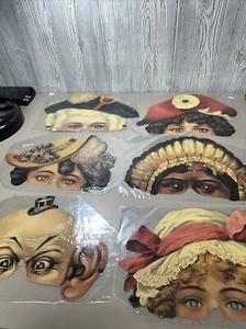 VINTAGE 1980'S VICTORIAN REPRO H & P ENGLAND Masks Lot Of 8 Made In Hong Kong - Picture 1 of 9