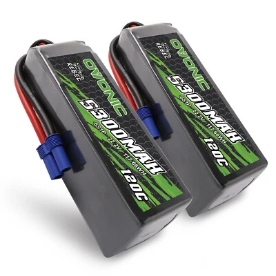 2x Ovonic 22,2V 120C 5300mAh 6S Lipo Akku EC5 für Arrma 1/10 1/8 1/7 LKW EDF Jet