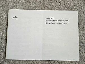 Manual de instrucciones original para sistema compacto Braun Audio 400 SIN COPIA - Imagen 1 de 7
