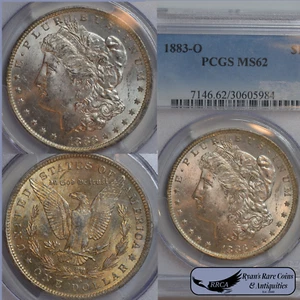 1883 O Morgan Silver Dollar, PCGS MS62, Reverse Golden Toning, Excellent, C8176 - Picture 1 of 6