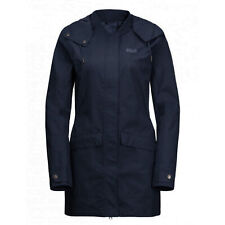 Jack Wolfskin Womens Rocky River Coat Hooded Jacket Navy 1111221 1910
