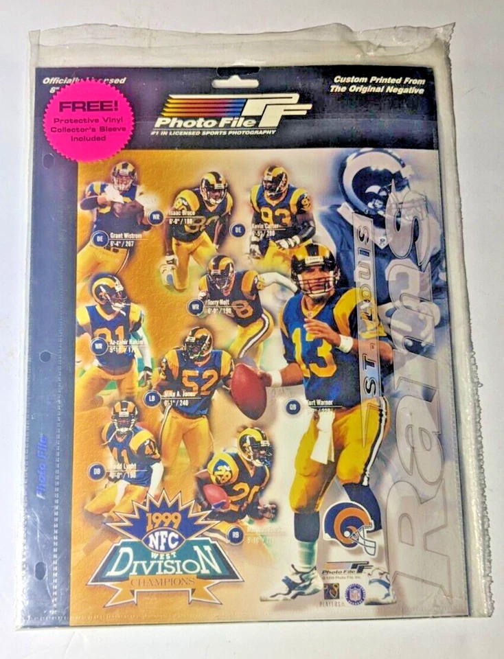 ST. LOUIS, RAMS - 1999 NFC West CHAMPIONS - Archivo de fotos 8x10 - Embalaje original Foto 1 de 4