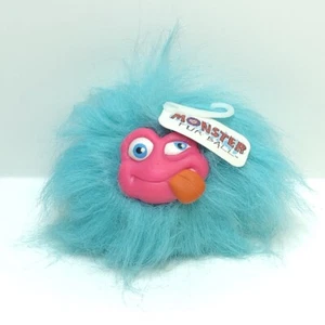 Monster Fur Ball Blue Hair Pink Squishy Face Squeeze Novelty Toy New With Tags - Picture 1 of 6