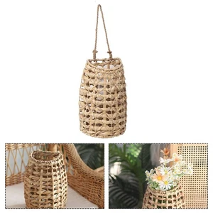 Woven HandHeld Straw Decorative Flower Basket for Wall Mounted Display - Picture 1 of 12