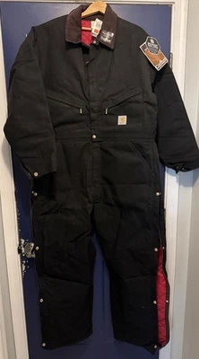 Carhartt X01 BLK Duck Quilted Coverall Made USA 46 Regular Black USA Insulated - Image 1 of 4