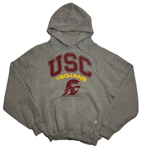 Vintage USC Trojans Hoodie Mens M Gray Russell Athletic University Varsity - Picture 1 of 9