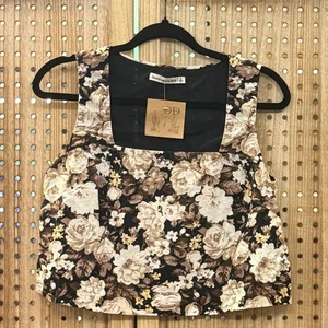 Abercrombie & Fitch Floral Print Sleeveless Top Women's Size S Brown Beige - Picture 1 of 4