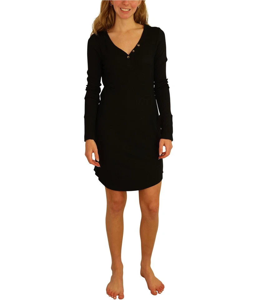 P.J. Salvage Womens Thermal Knit Pajama Shirt Dress - Image 1 of 1