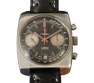 VINTAGE TRESSA SWISS MECHANISCHER CHRONOGRAPH HERREN ARMBANDUHR FUNKTIONIERT - Bild 1 von 10