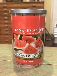 Yankee Candle Juicy Watermelon Large 2-Wick Tumbler Summer Refresher Fragrance - Picture 1 of 3