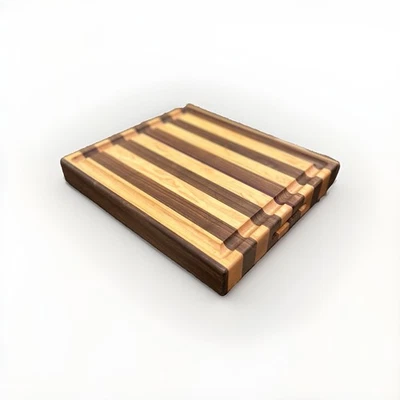 Custom Black Walnut & Black Cherry Butcher Block Cutting Board - Image 1 of 4