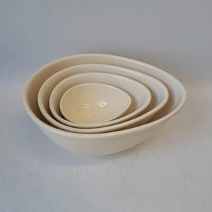 Nigella Lawson Set 4 Cream Egg Shaped Nesting Bowls - Picture 1 of 9