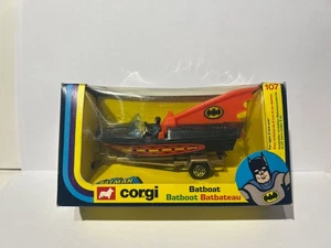 Corgi Toys 107 Batman Batboat, 2nd Edition, Boxed, Original, Vintage, Rare 1976. - Picture 1 of 14