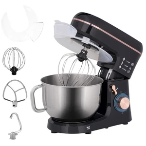 HOMCOM Batidora Eléctrica de Pie, Batidora de Alimentos 5L con Gancho para Masa, Batidora, Negra - Imagen 1 de 11